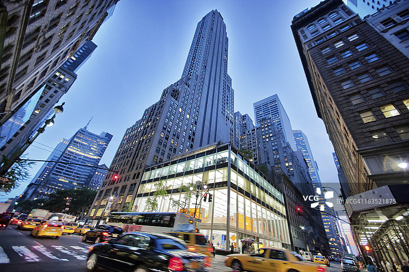 美国纽约第五大道夜景图片素材