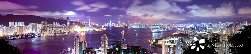 香港九龙夜景图片素材