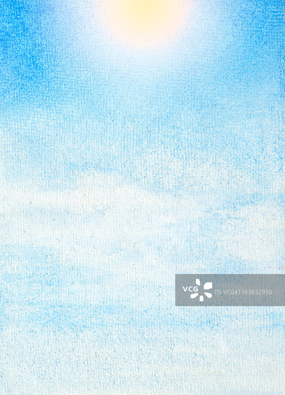 手绘蓝色天空图片素材
