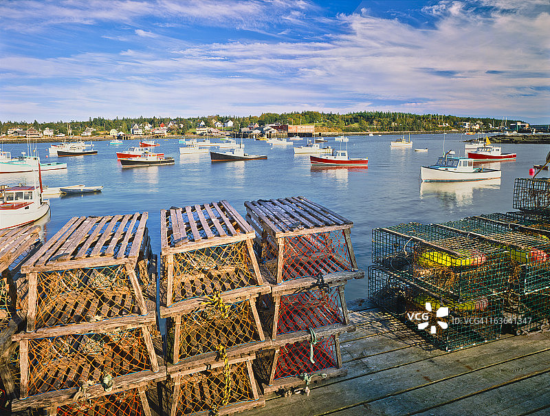 缅因州渔村图片素材
