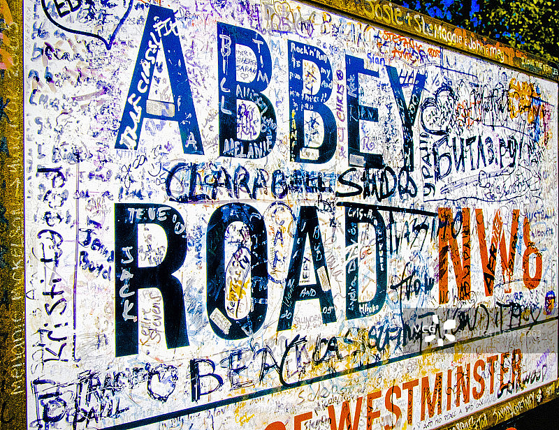 伦敦艾比路路标图片素材