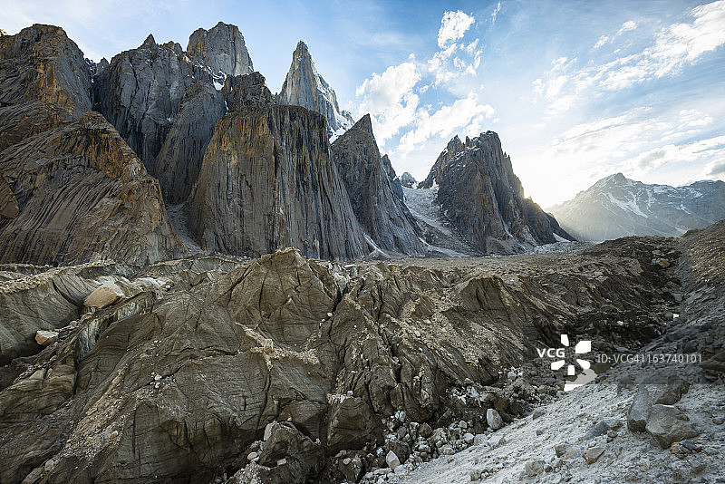 乌里比亚福塔（6109米）和特兰戈冰川图片素材