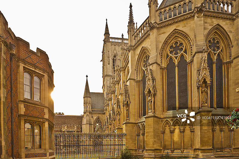 圣约翰学院教堂侧面图片素材