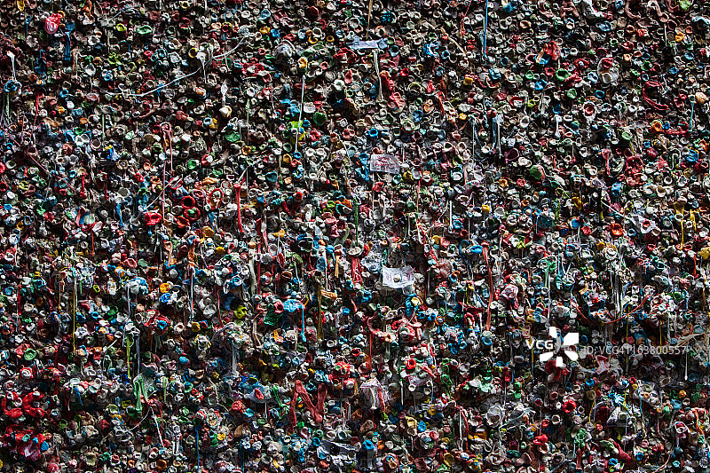 西雅图派克市场口香糖墙图片素材