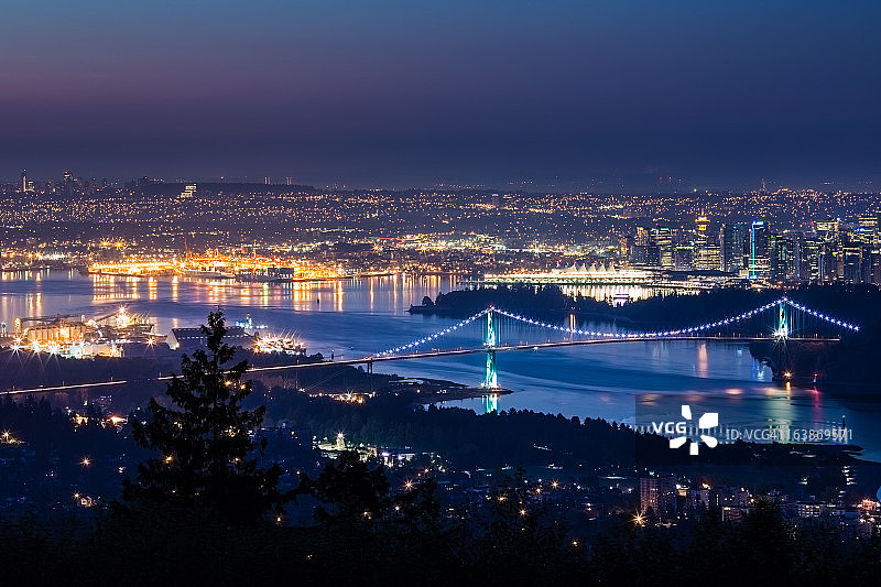 黎明时的狮门大桥图片素材