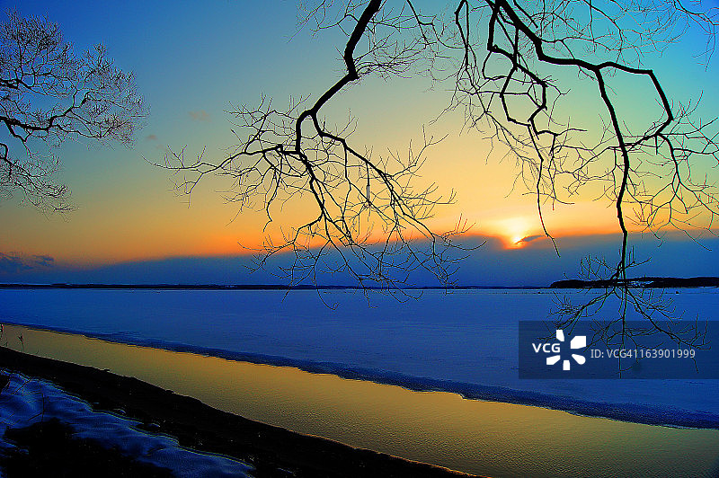 冬日湖泊图片素材