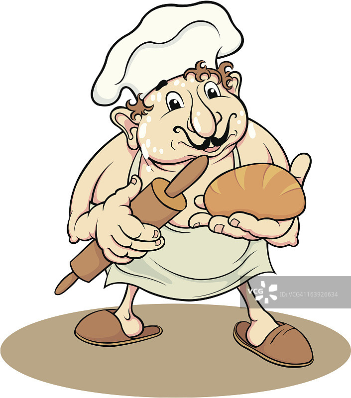 面包师与面包图片素材