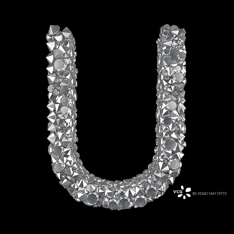 钻石字母U图片素材