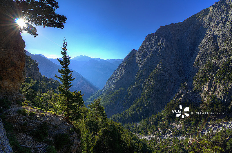 萨马利亚峡谷，克里特岛图片素材