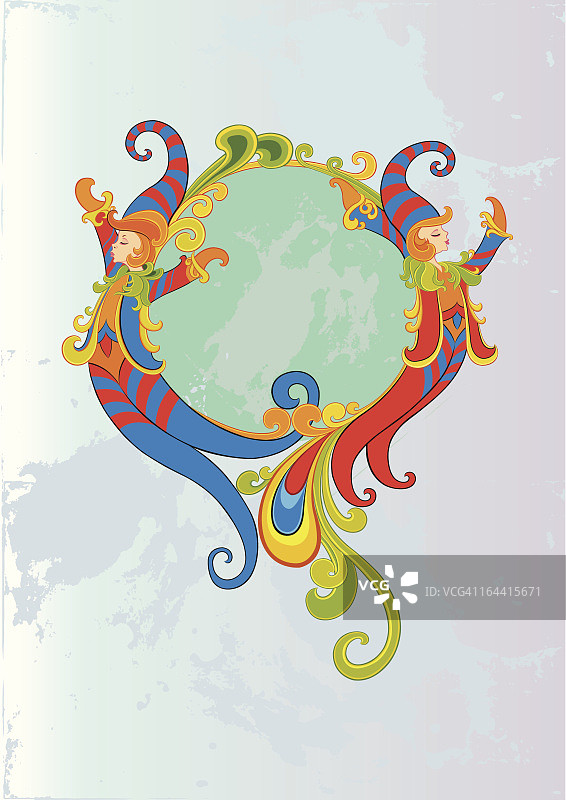 两个孩子在装饰图片素材