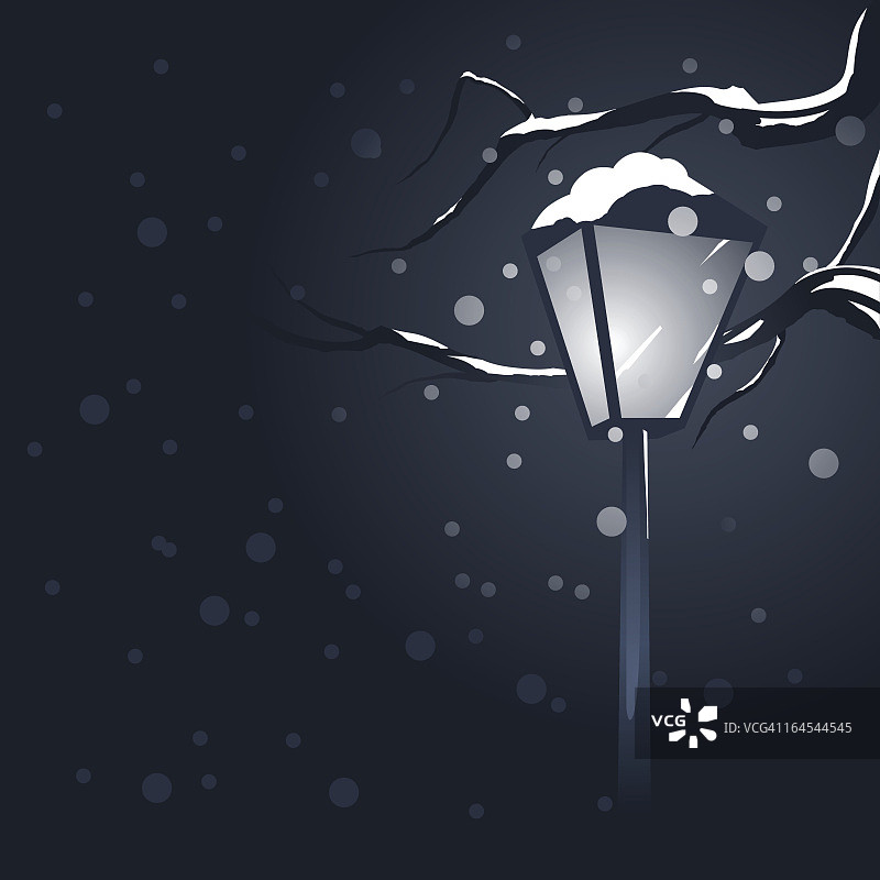 夜间雪景图片素材