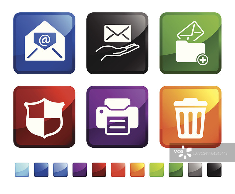 电子邮件安全和选项免版税矢量图标集图片素材