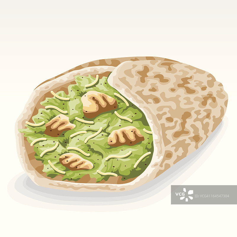 鸡肉凯撒卷图片素材