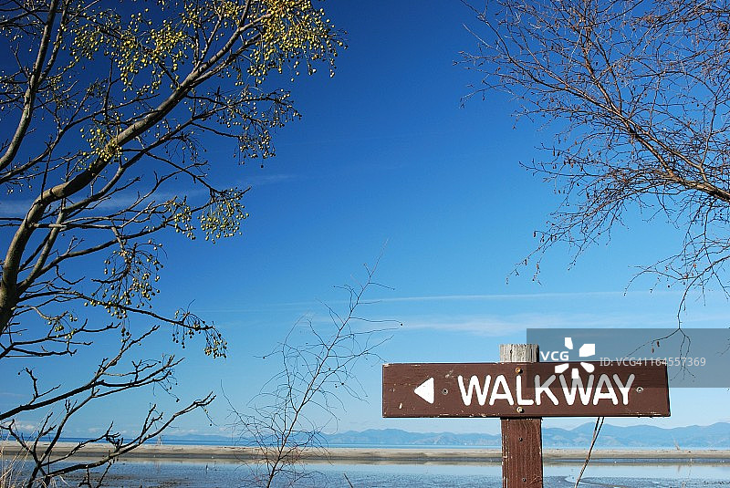 人行道标志，“Kumaras”，Motueka，新西兰图片素材