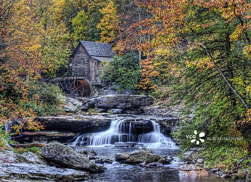 巴布科克州立公园格莱德溪磨坊图片素材