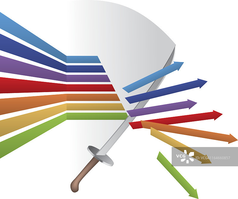 军刀砍断所有箭图片素材