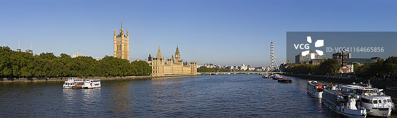 威斯敏斯特宫与伦敦眼图片素材