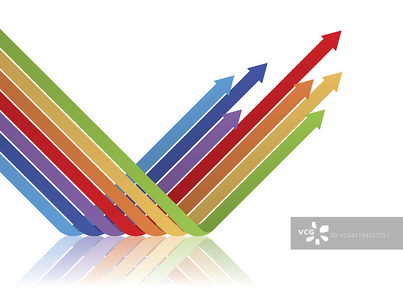 白色背景上的彩色箭头图片素材