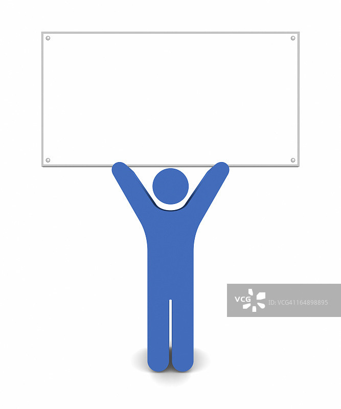 男人举着标牌图片素材