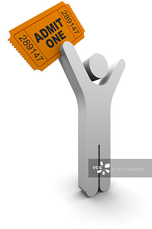 男人拿着票图片素材