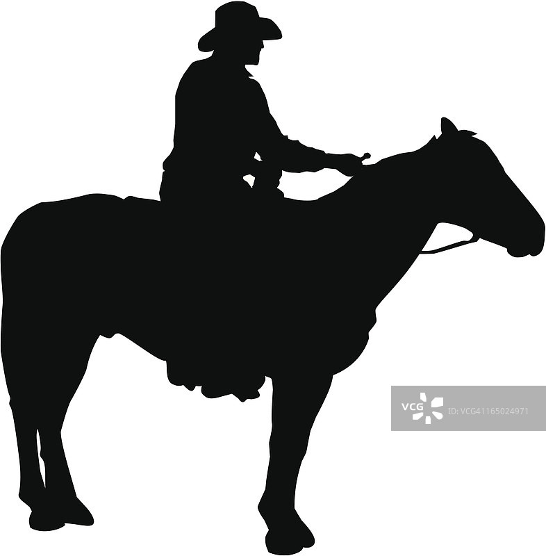 牛仔剪影图片素材