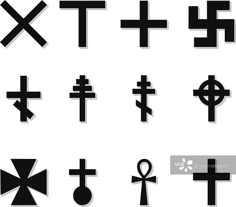 矢量格式的各种十字架图片素材