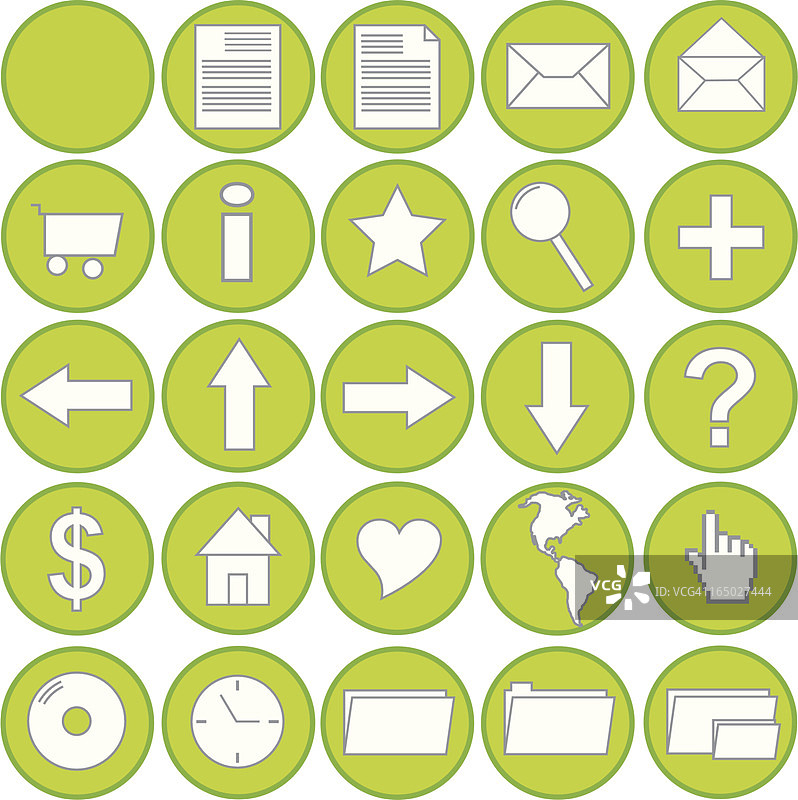25个不同图标的图标集图片素材