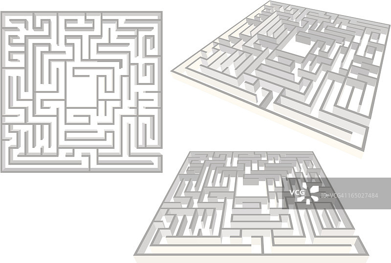 3D矢量方形迷宫图片素材