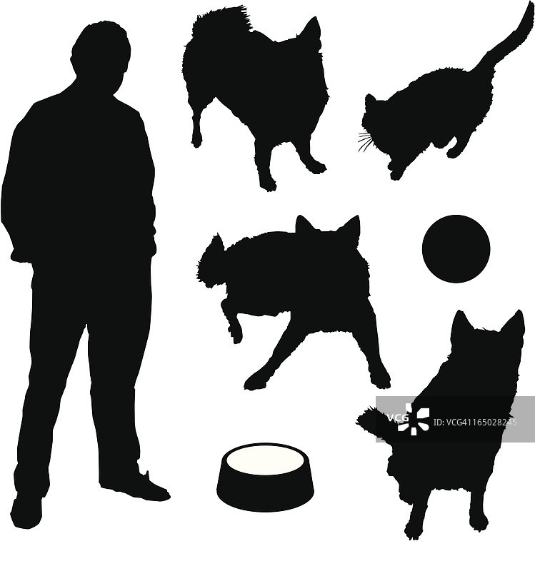 更多剪影图案 01（矢量插图）图片素材