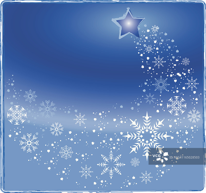 圣诞星空-星星和雪花矢量图图片素材