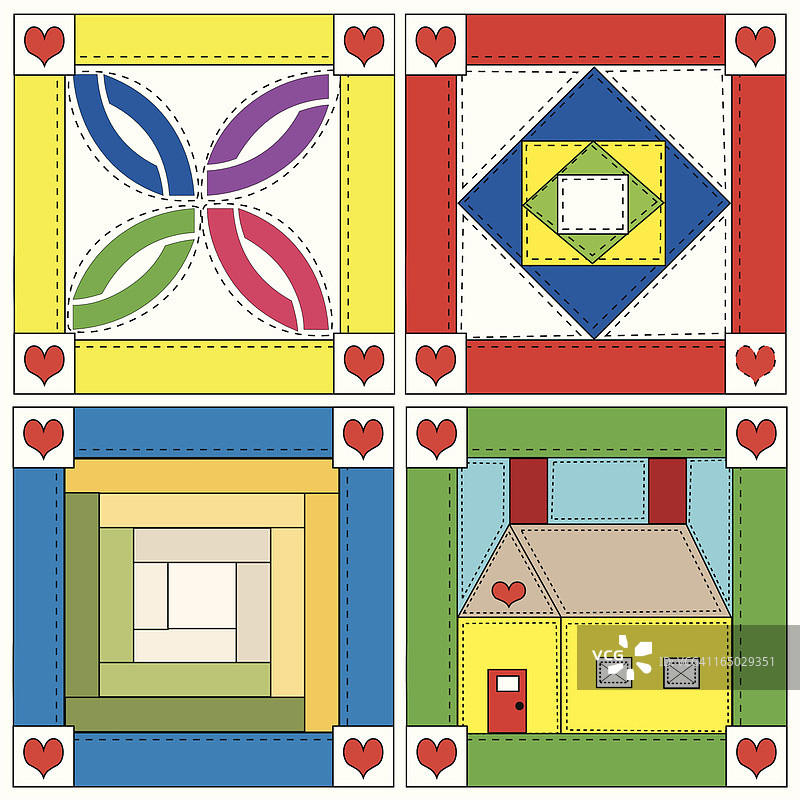 拼布图案图片素材