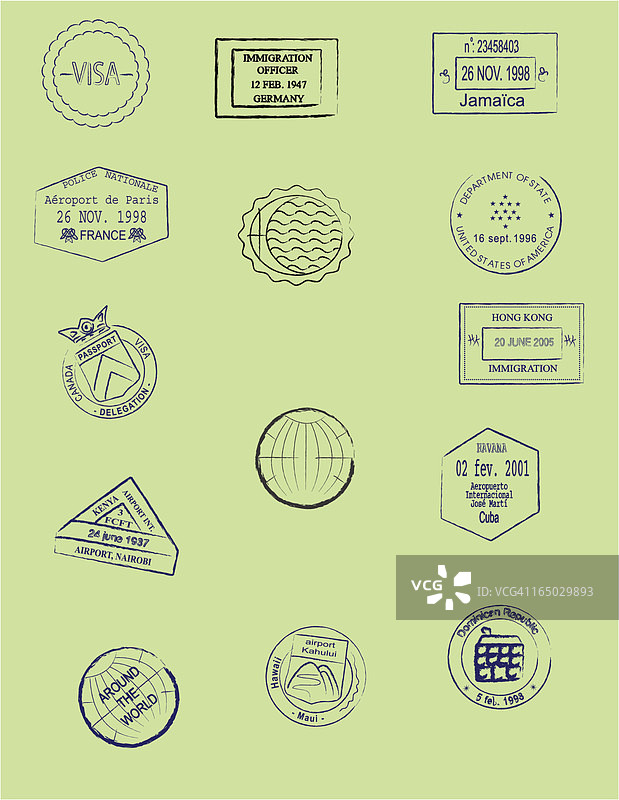 护照印章图片素材