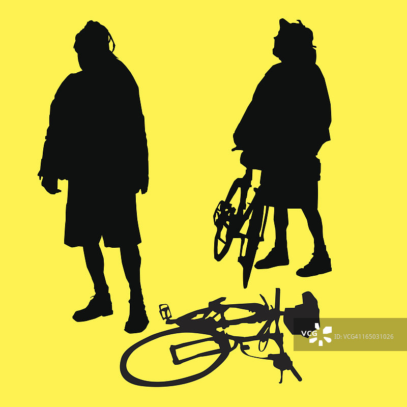 信使和自行车（矢量图）图片素材