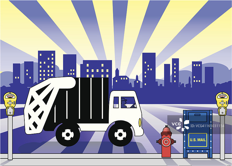 城市清晨图片素材