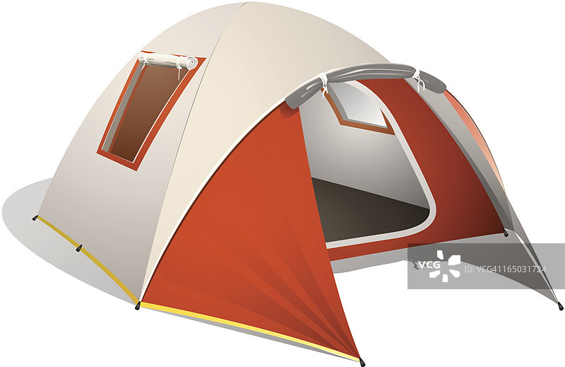 红色圆顶帐篷图片素材