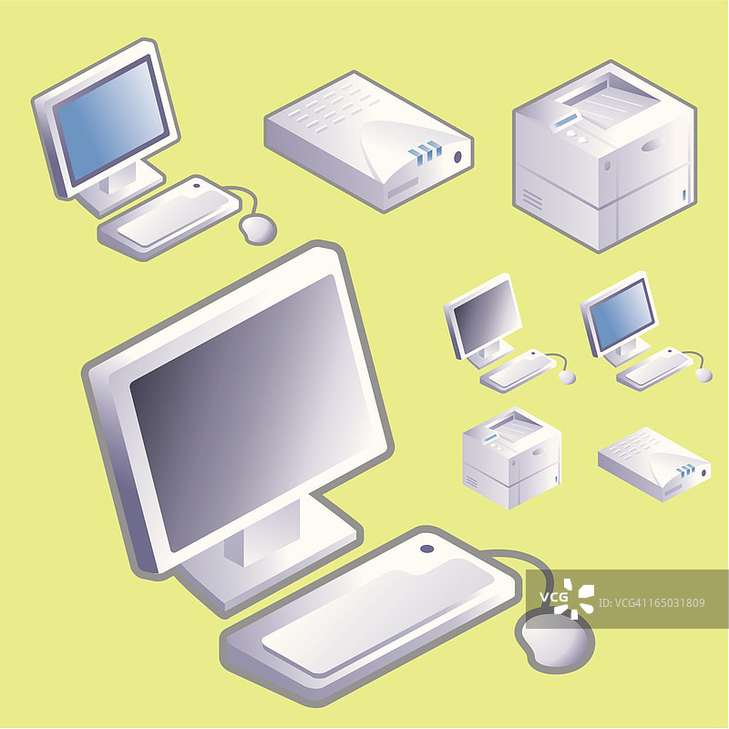电脑和打印机图片素材