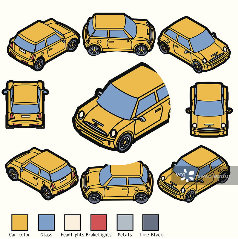 彩色迷你车型汽车图片素材