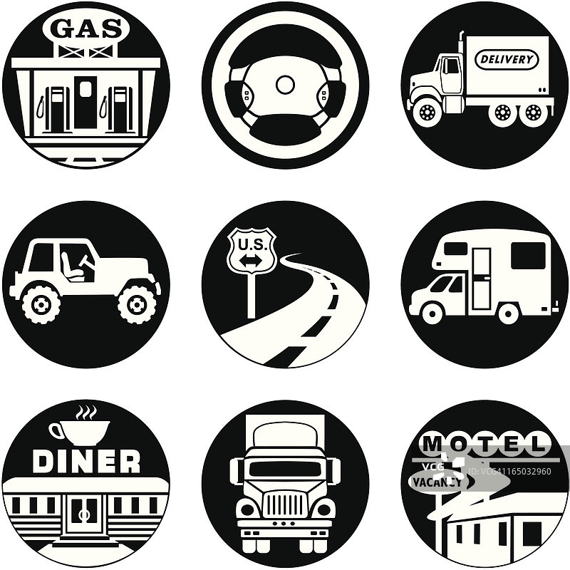 道路图标反转图片素材