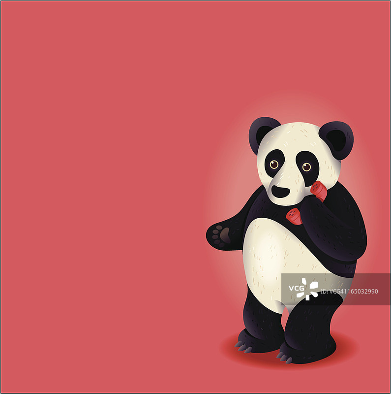 熊猫在打电话图片素材