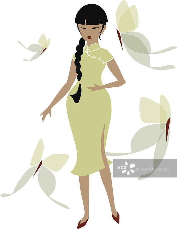 清爽春天的蝴蝶女士图片素材