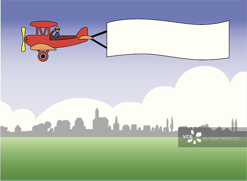 广告双翼飞机图片素材