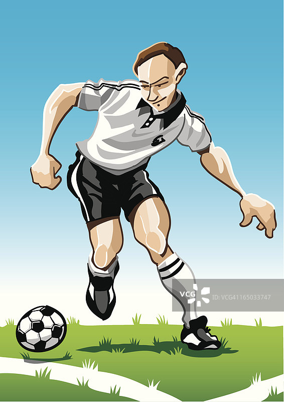 卡通足球运动员（白色）图片素材