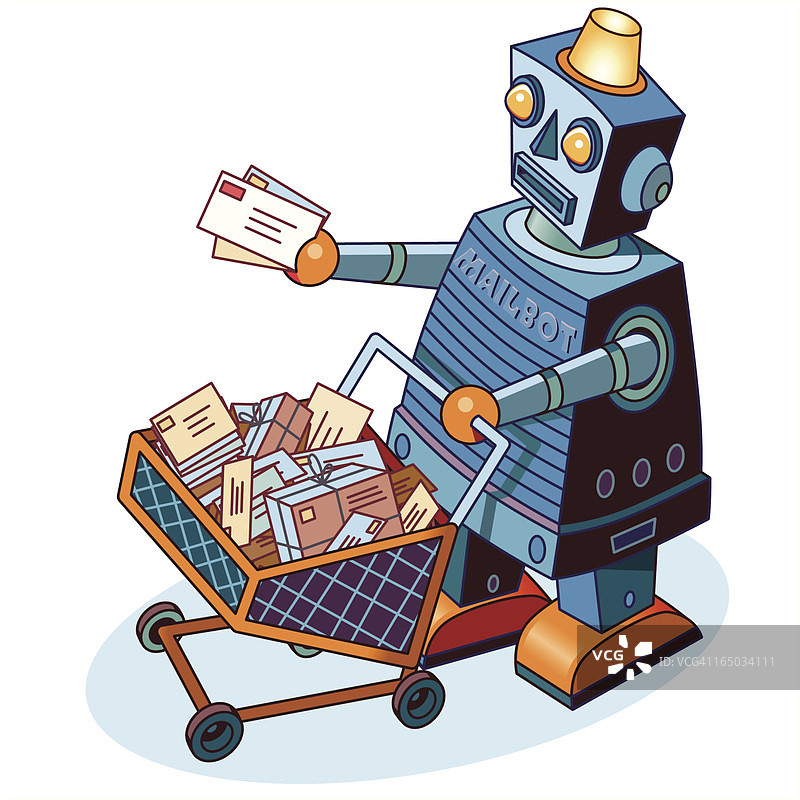 机器人邮件图片素材