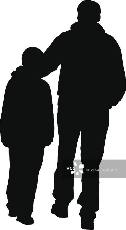 父子剪影图片素材