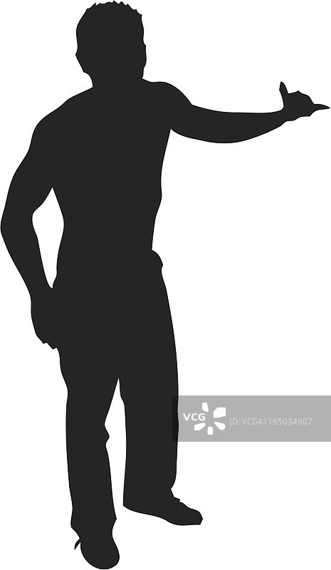 海滩男孩剪影图片素材