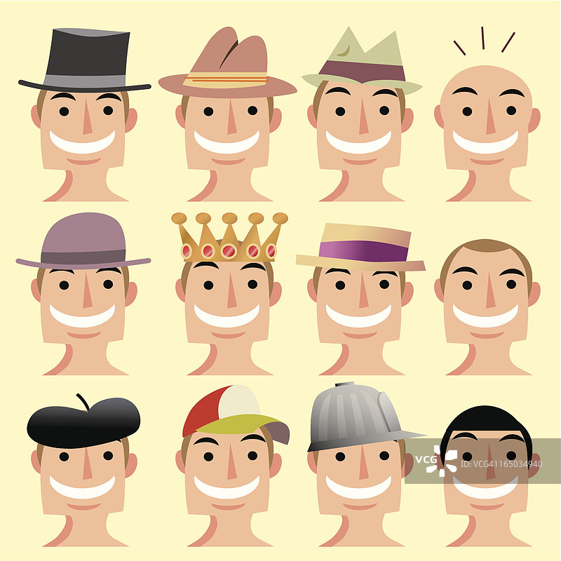 戴帽子的头像图片素材