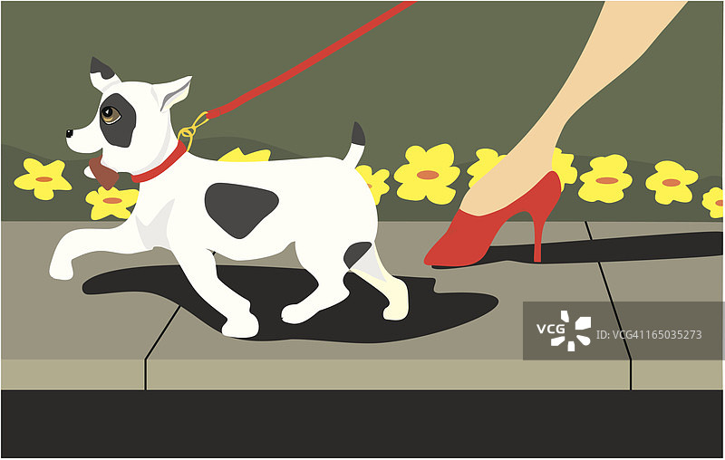 遛狗图片素材