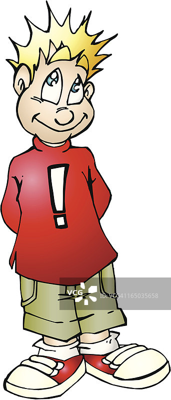 留着朋克发型的聪明男孩图片素材