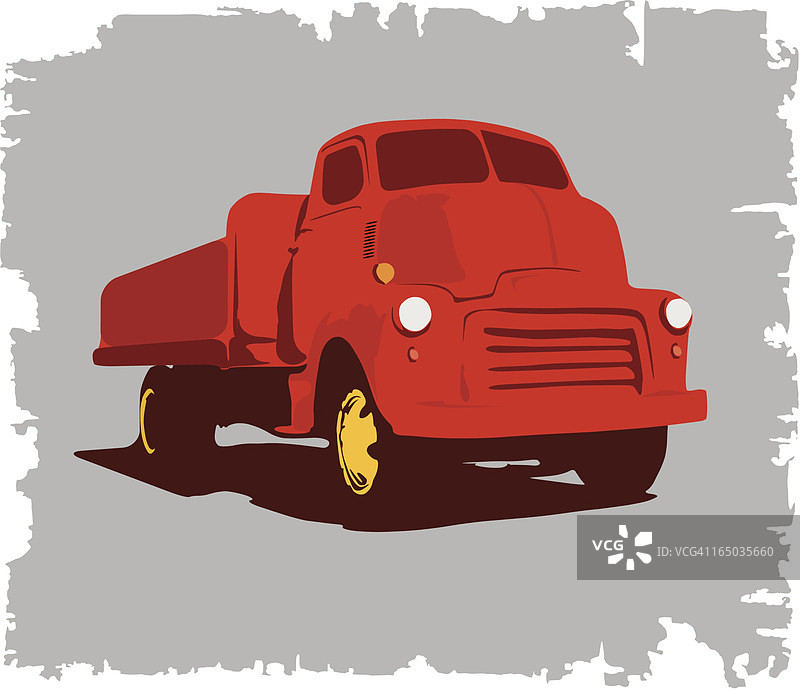 红色老式美国卡车图片素材