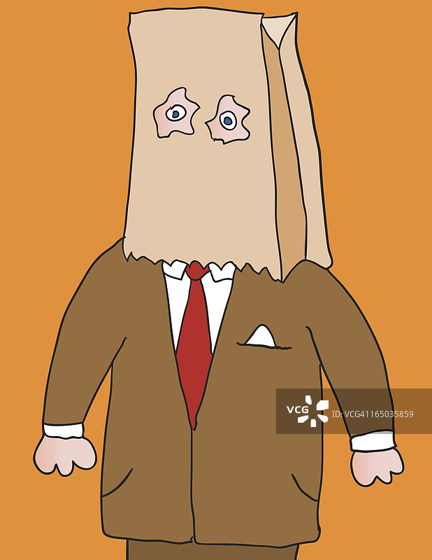 隐藏身份的纸袋头图片素材